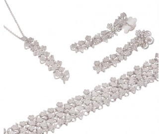 Pasquale Bruni Floral Diamond Drop Necklace, Earrings & Bracelet