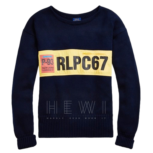 ralph lauren navy crew neck jumper