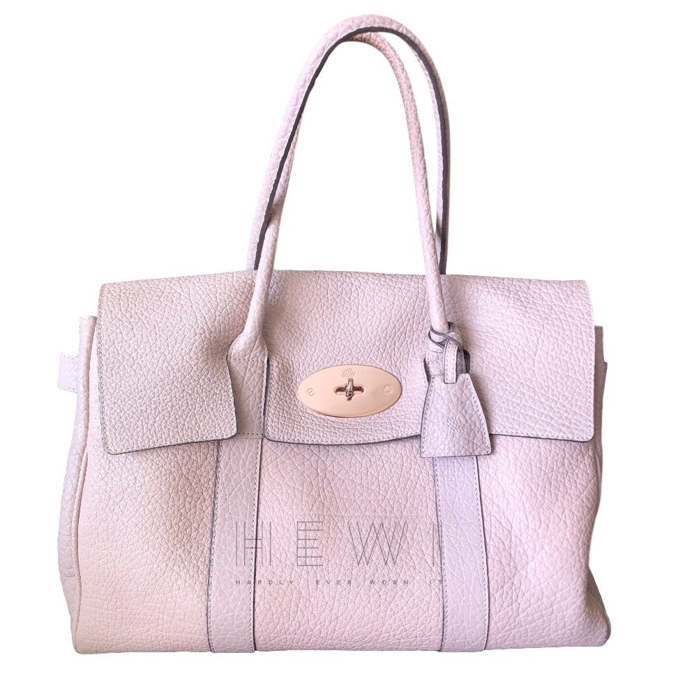 mulberry beige bayswater pebbled leather bag