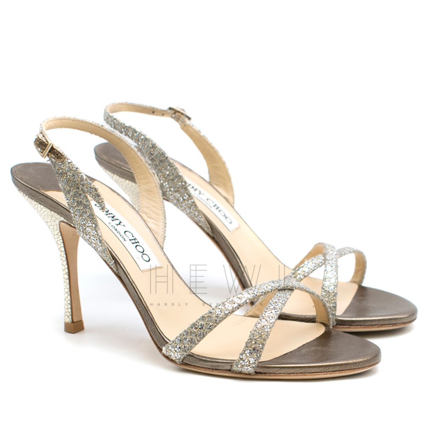 Jimmy Choo Emily 85 Glitter Champagne 