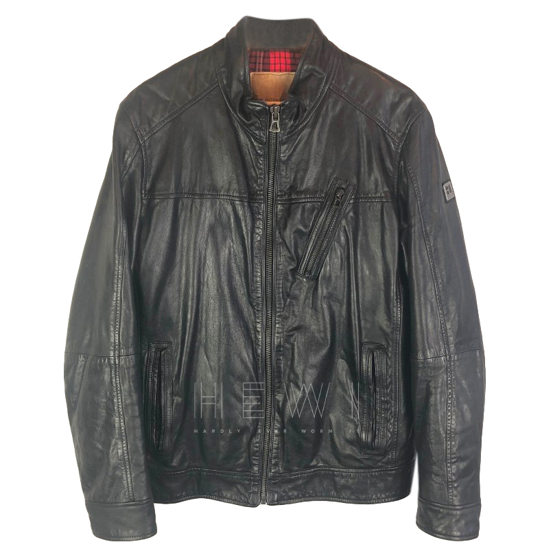 boss orange leather jacket mens