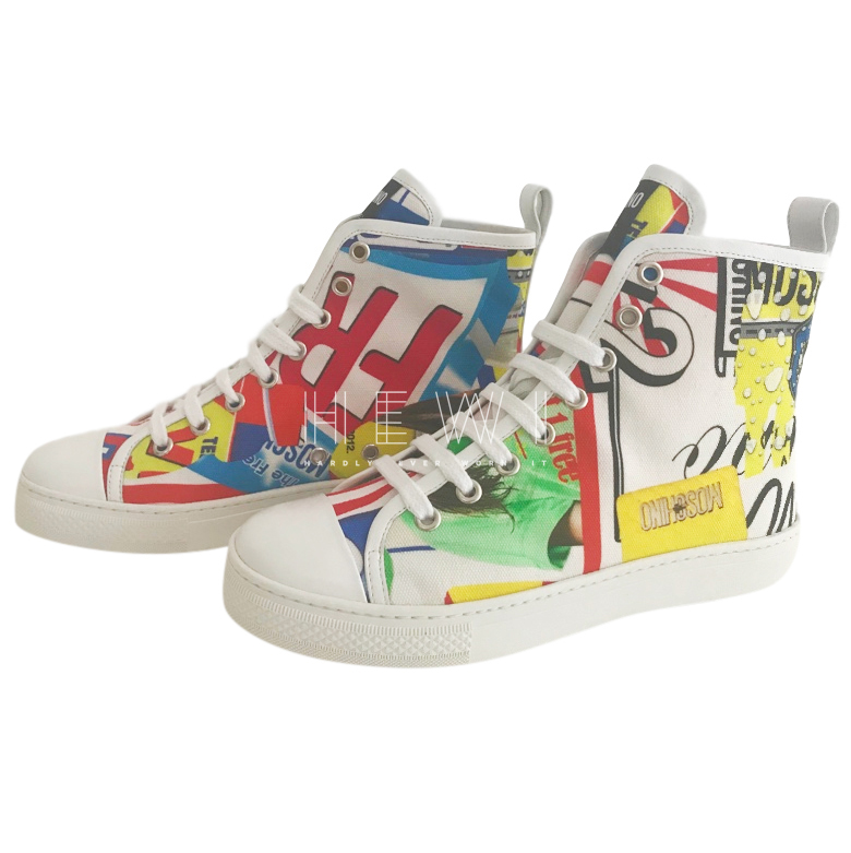 moschino high top trainers