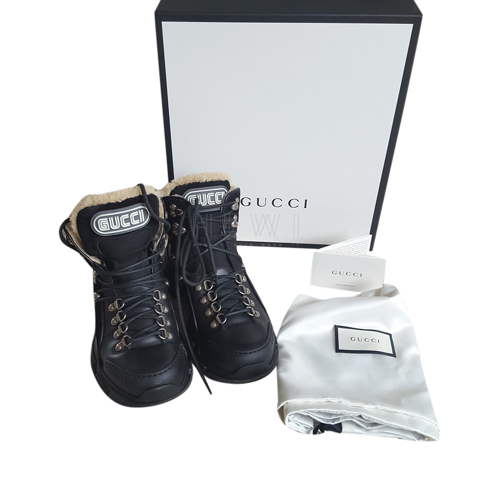 Gucci Flashtreck Logo Appliqued Boots
