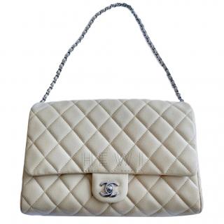 Chanel Beige Caviar Leather Flap Bag