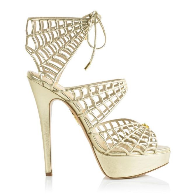 charlotte olympia gold heels