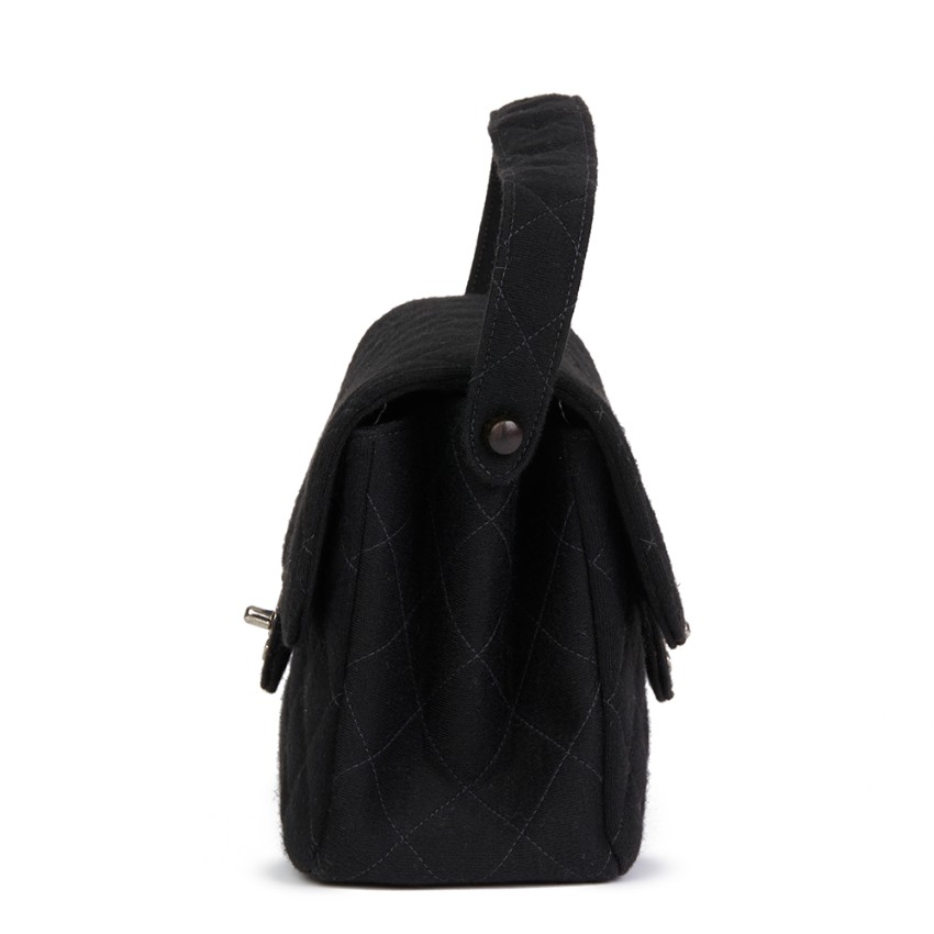 Chanel Vintage Black Jersey Double Flap Bag | HEWI London