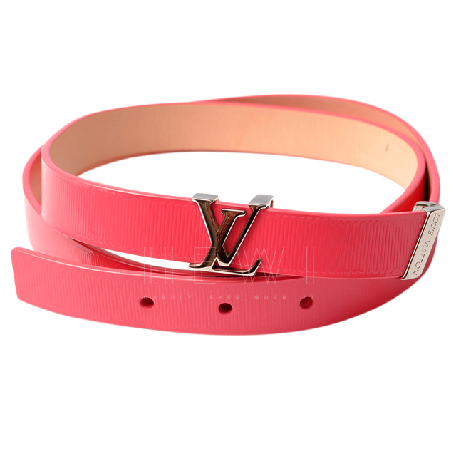 Louis Vuitton Fuschia Ribbed Slim Belt | HEWI