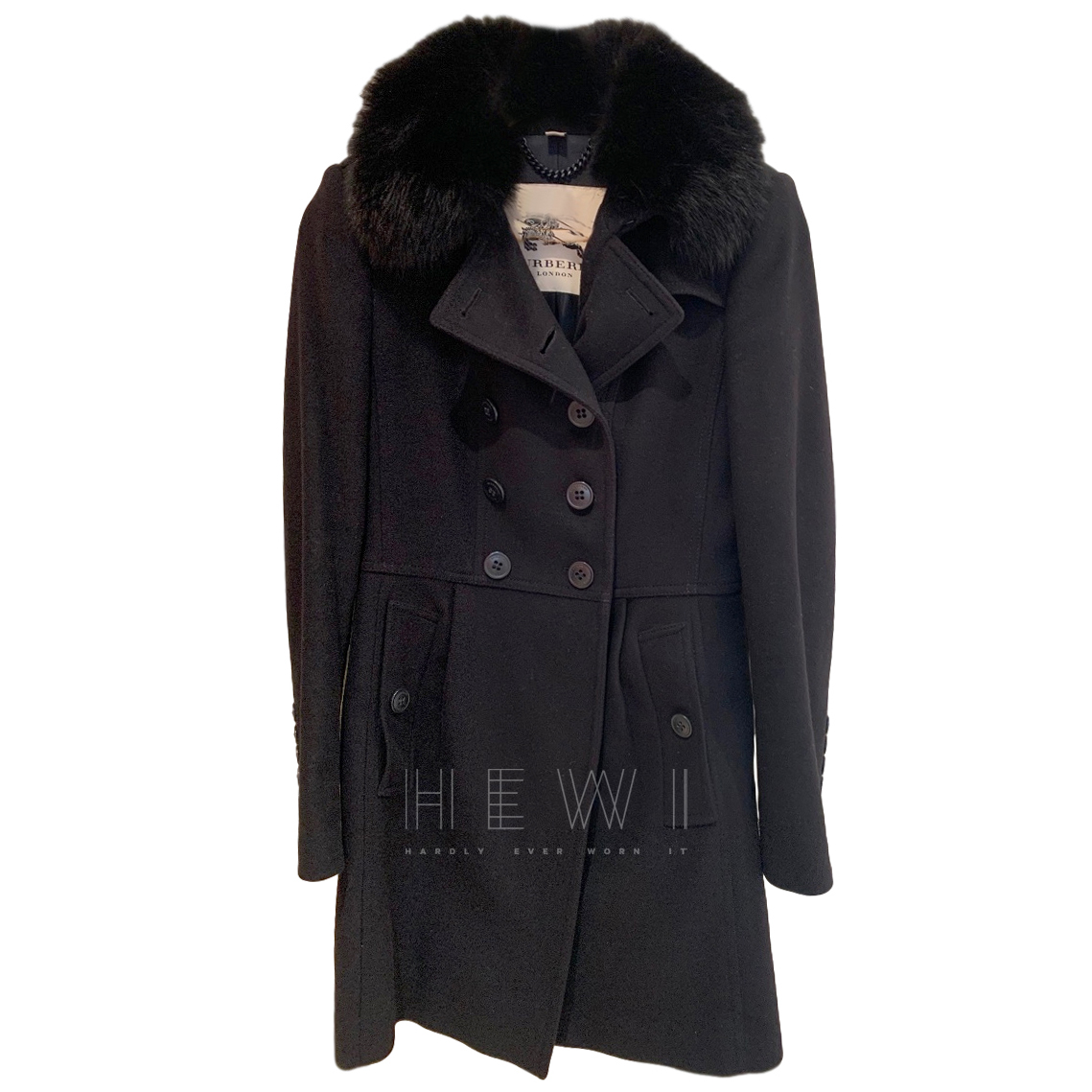 burberry fur collar coat