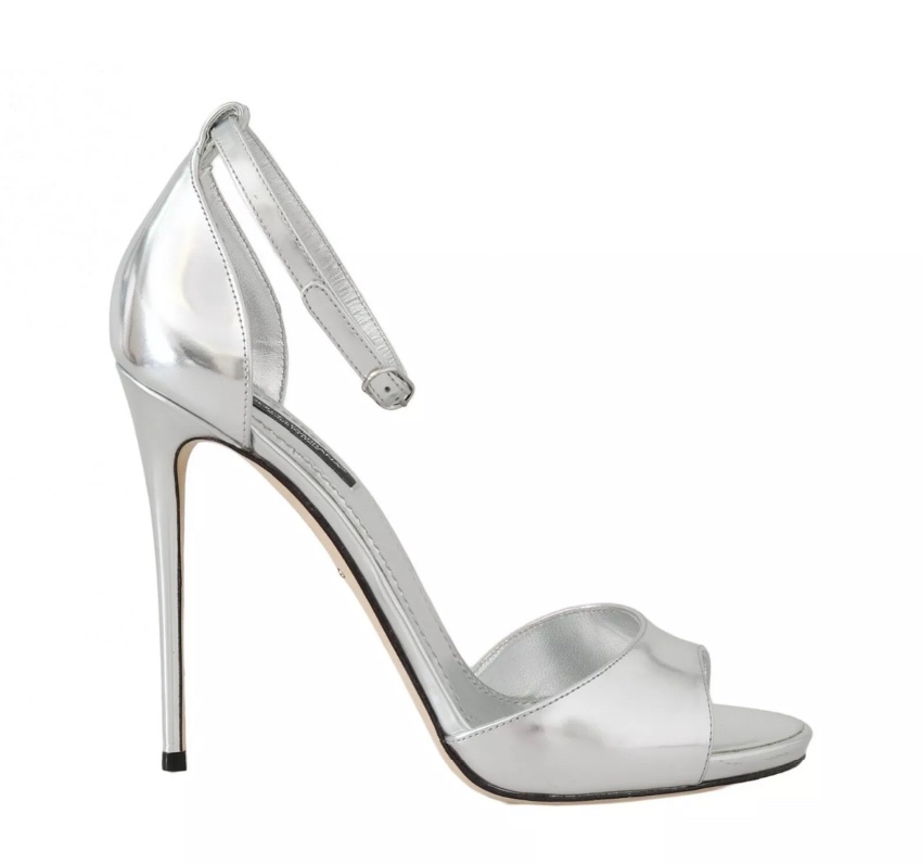 dolce and gabbana silver heels
