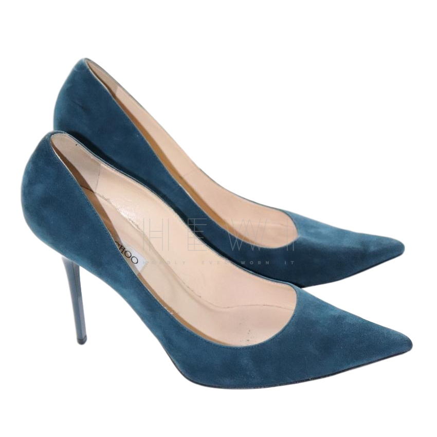 Jimmy Choo Teal Suede Patent Leather 