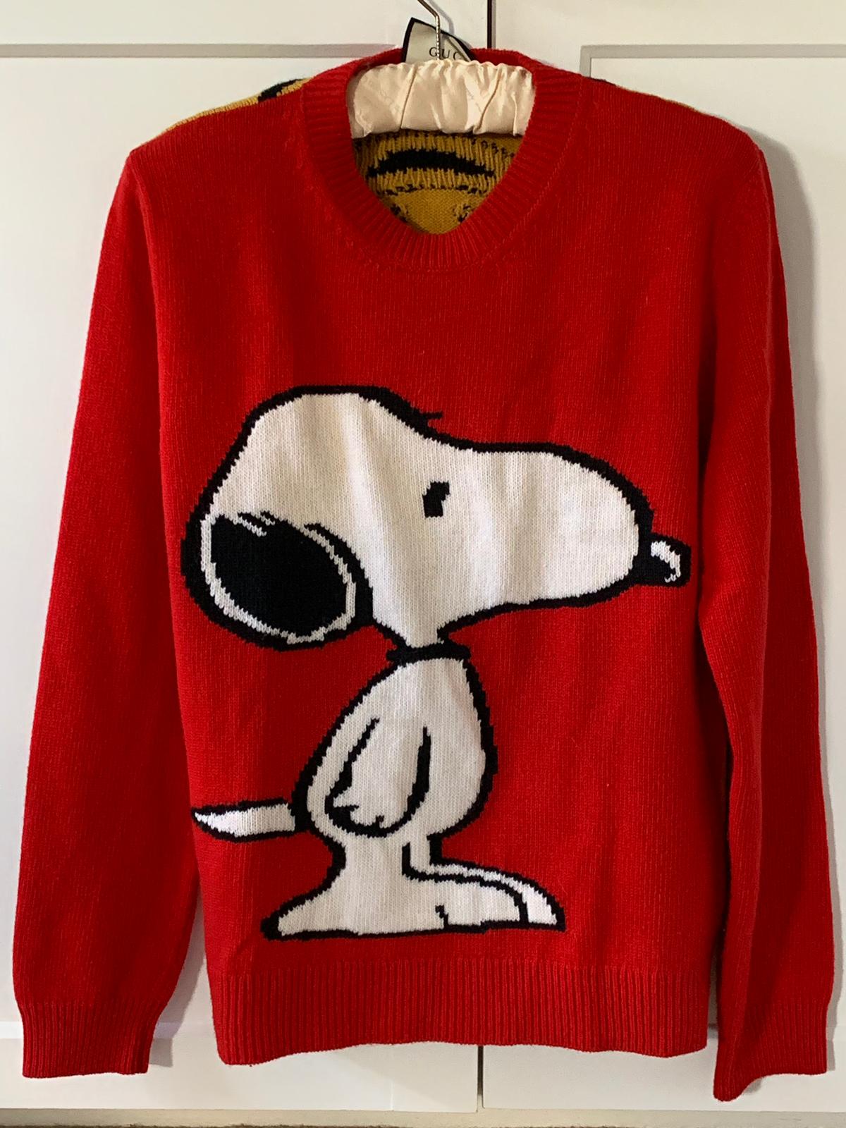 red snoopy sweater