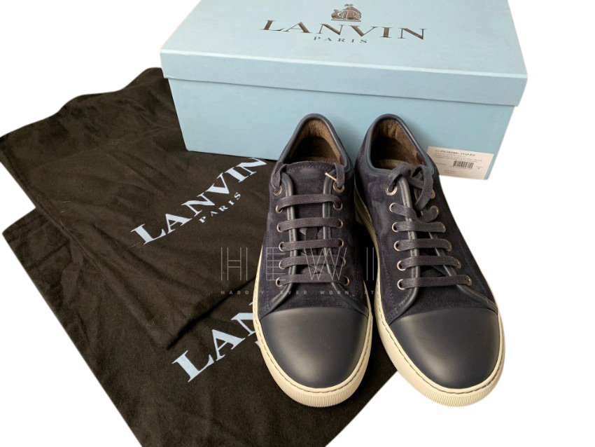 lanvin blue suede sneakers