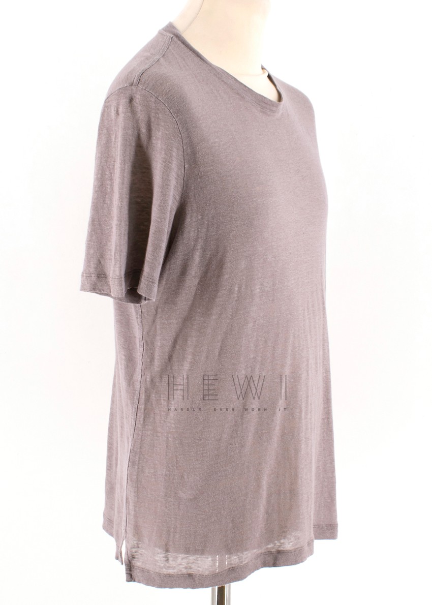 Hermes Taupe Linen Tshirt | HEWI