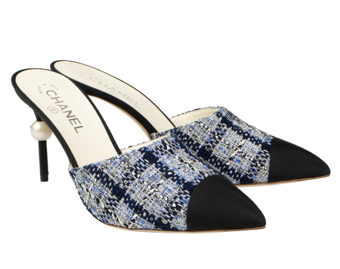 chanel cap toe mules