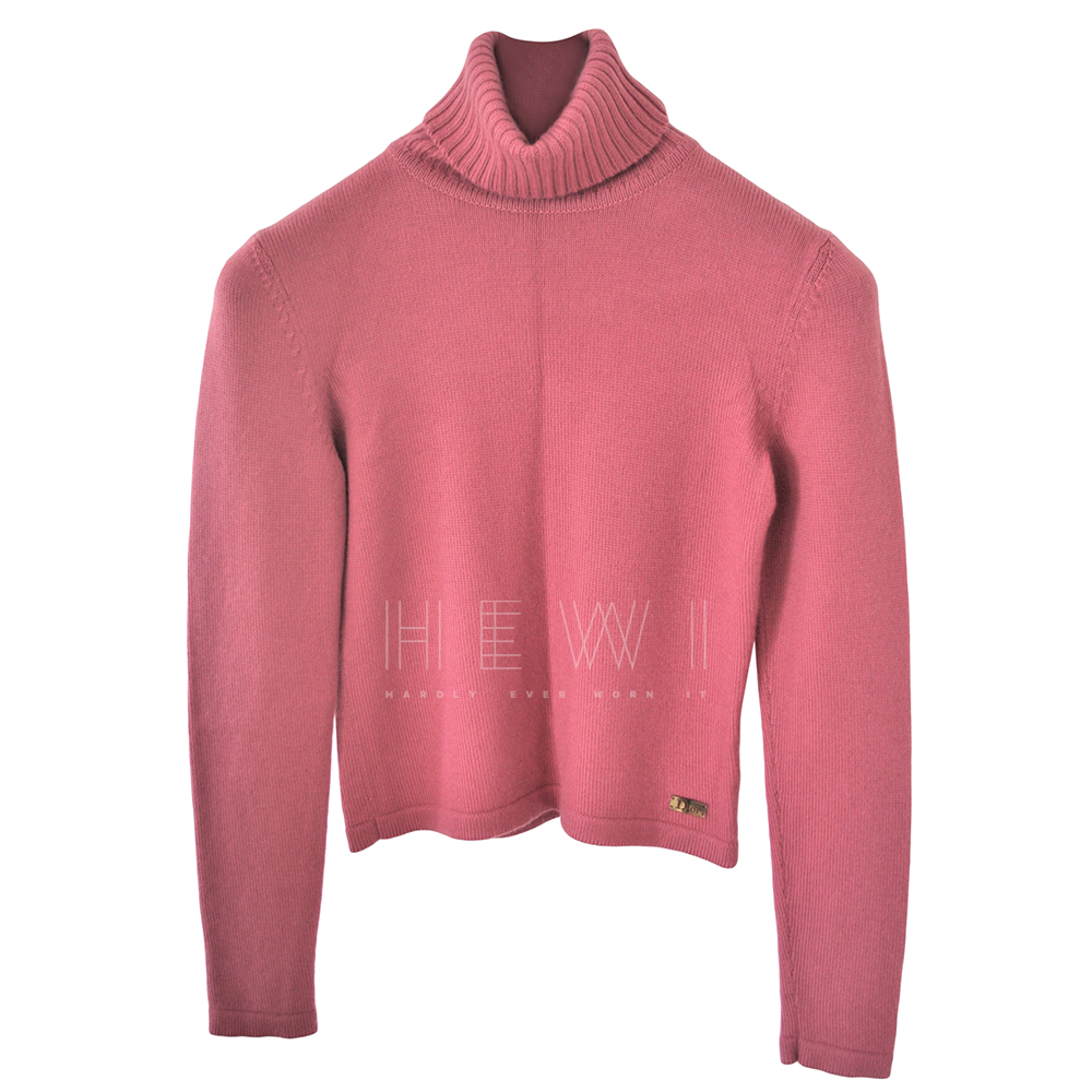 roll neck pink jumper