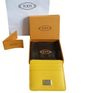 Tod�s Yellow Grained Leather Card Holder