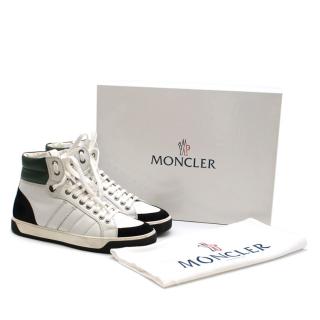 Moncler Black & White Leather & Suede High Top Sneakers