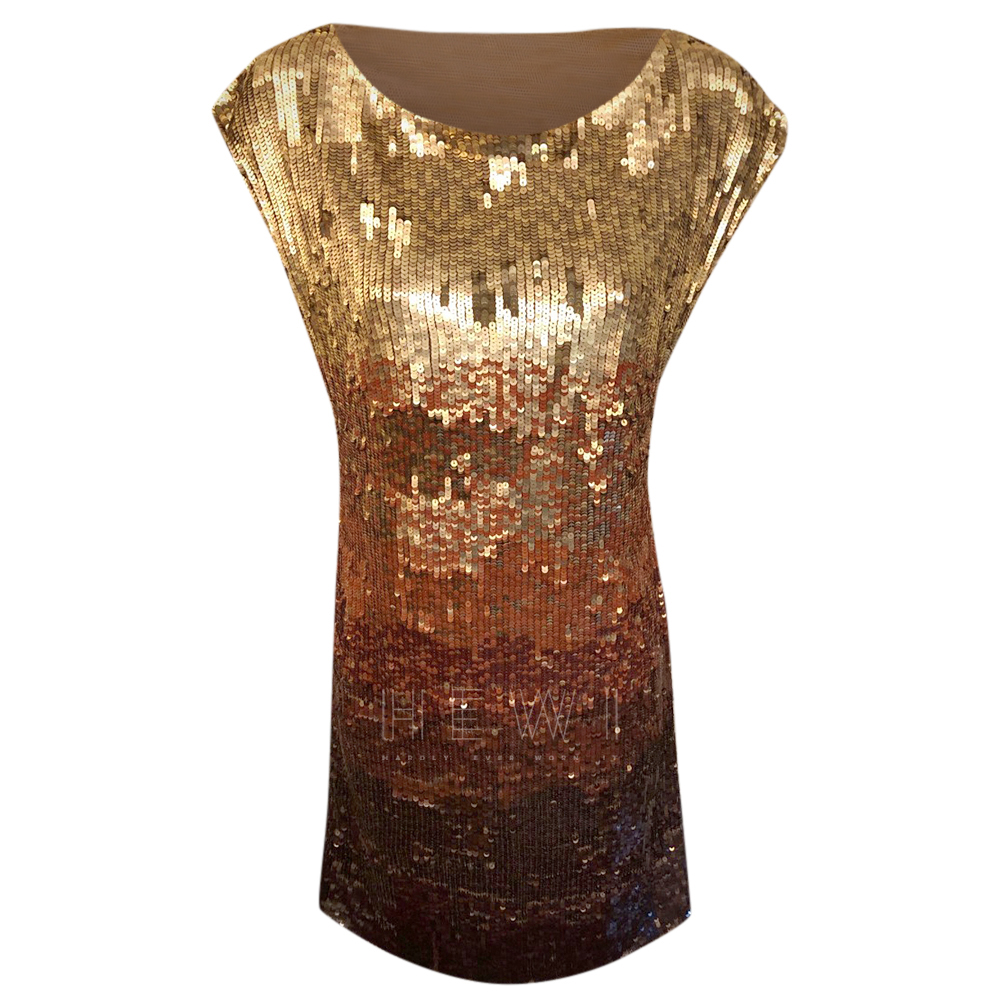 alice and olivia gold sequin dress