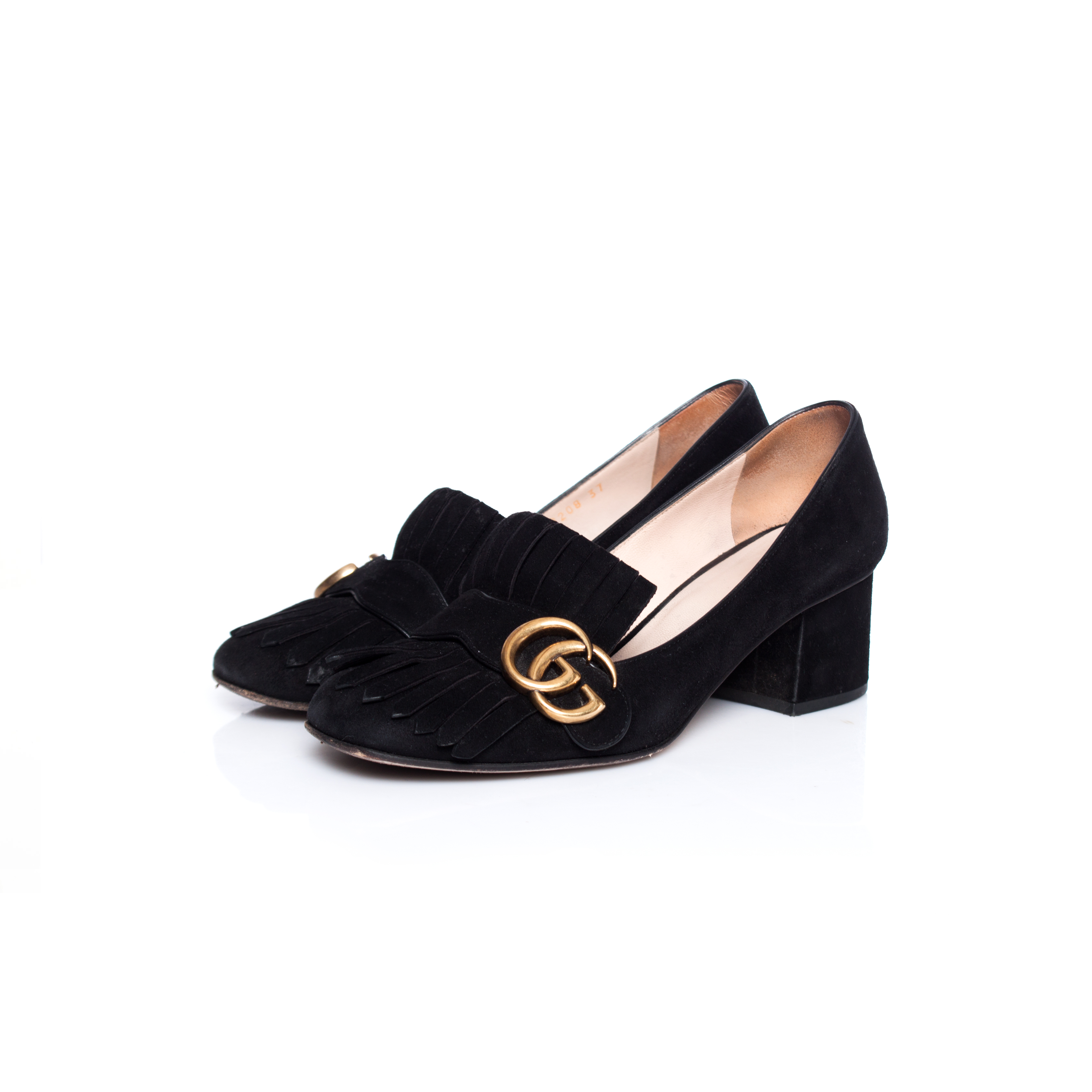 gucci marmont mid heel loafers