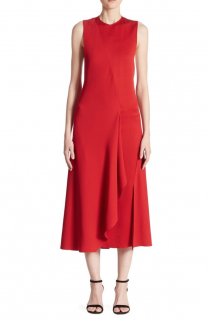 Victoria Beckham red midi dress with cutout details
