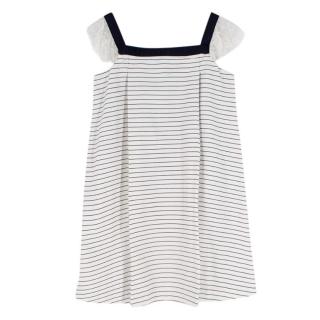 Jacadi white & navy striped mini dress