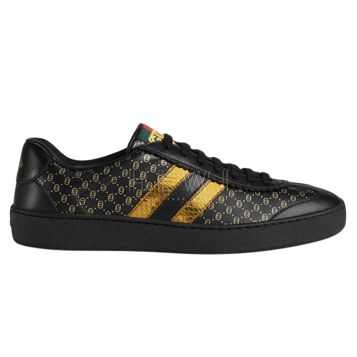 gucci shoes black and gold