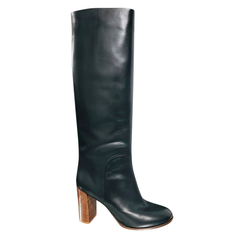 celine black leather boots