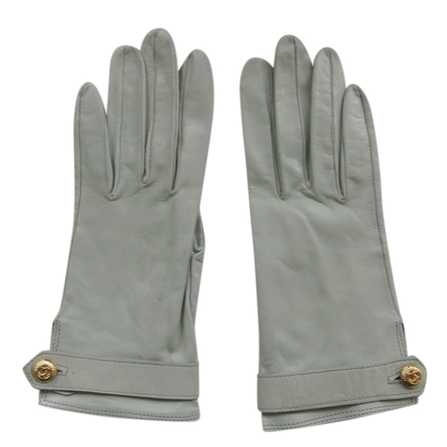 pale blue leather gloves