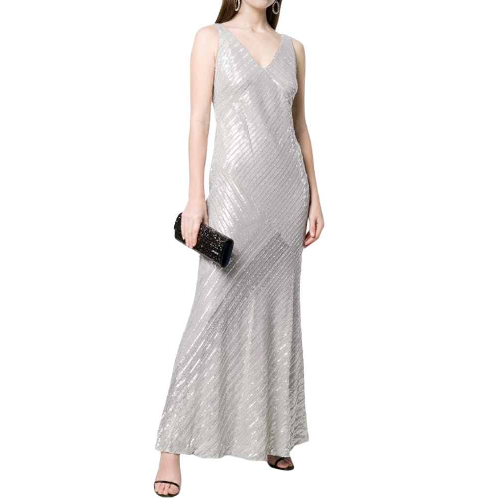 ralph lauren silver sequin dress