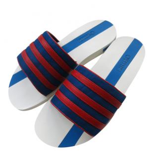 Zilli Men's Blue & Red Striped Slides
