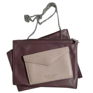 Ming Ray Violet Envelope Chain Clutch