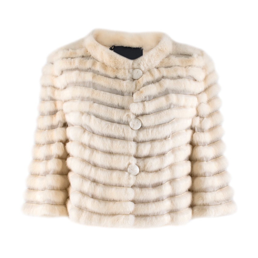 fendi white fur coat