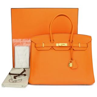 Hermes Orange Togo Leather 35 cms Birkin 