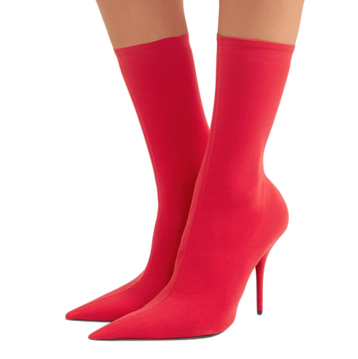 Balenciaga Red Knife Spandex Sock Boots 