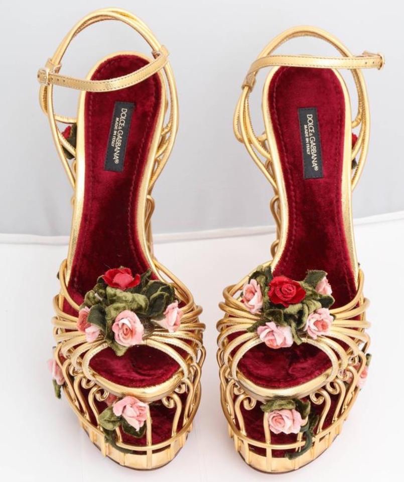 Dolce Gabbana Metallic Rose Embellished 