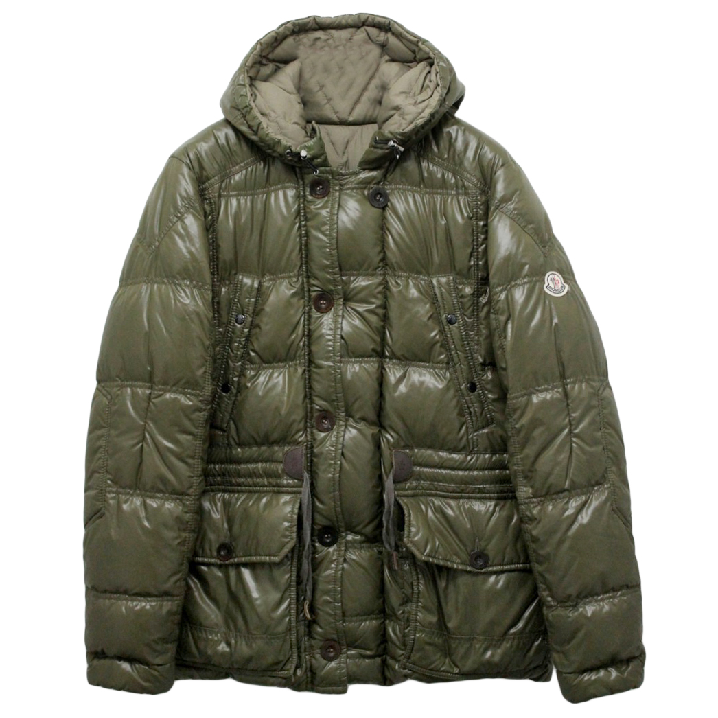 Moncler Mens Reversible Khaki Down Coat | HEWI