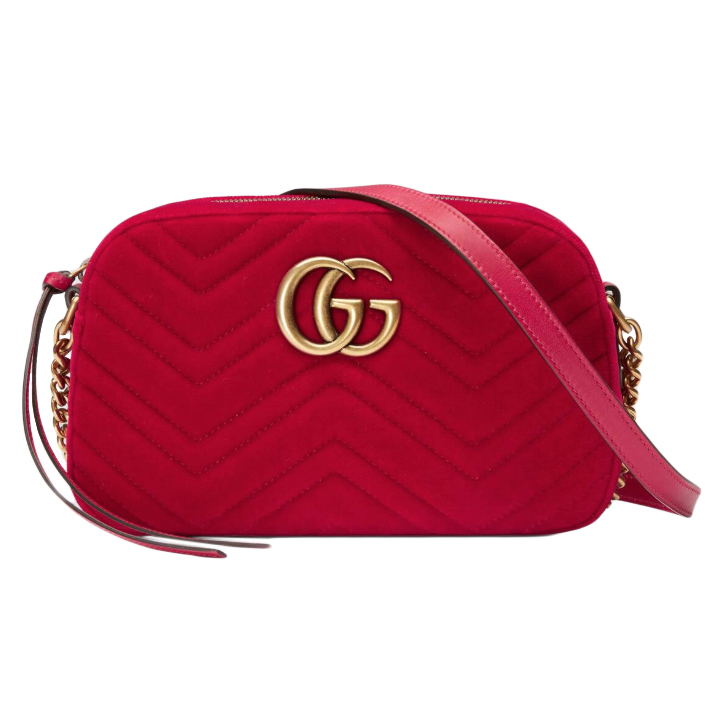 gucci marmont velvet red