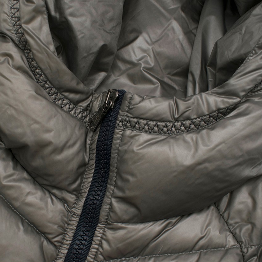 Moncler Kids 14y Silver Quilted Puffer Jacket | HEWI
