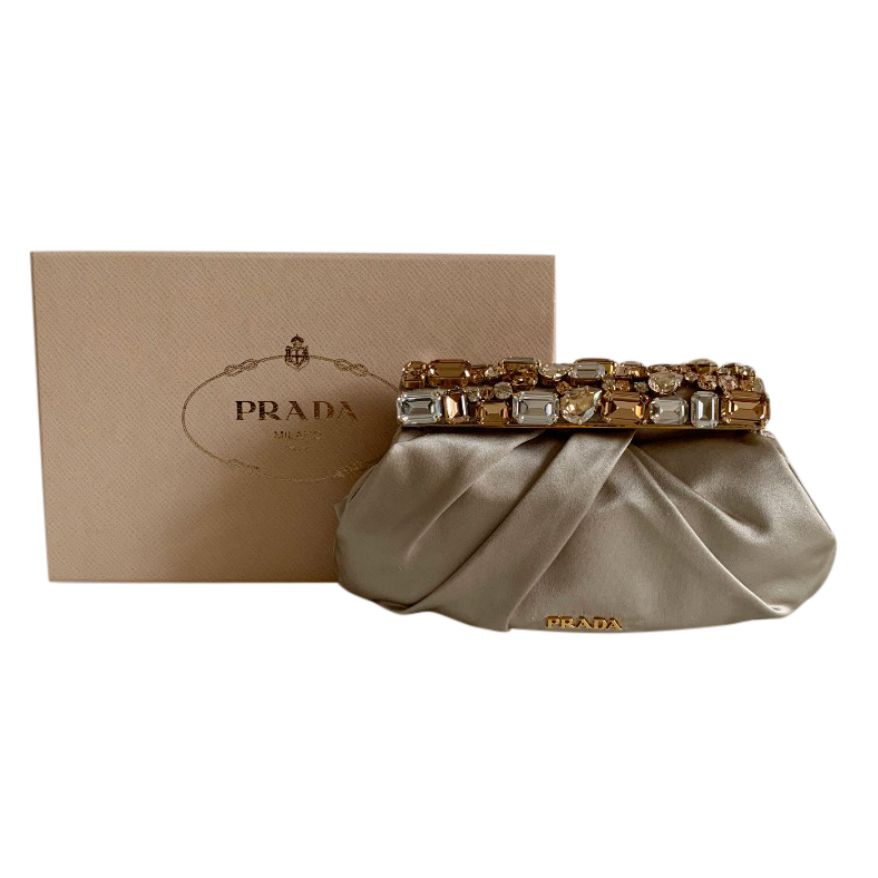 prada satin clutch