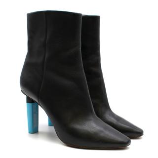 Vetements Black Leather Highlighter Ankle Boots 