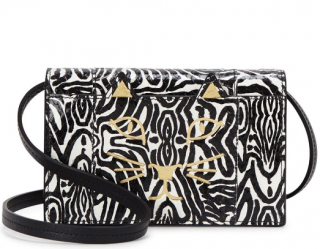 Charlotte Olympia Zebra Print Python Embossed Feline Crossbody Bag