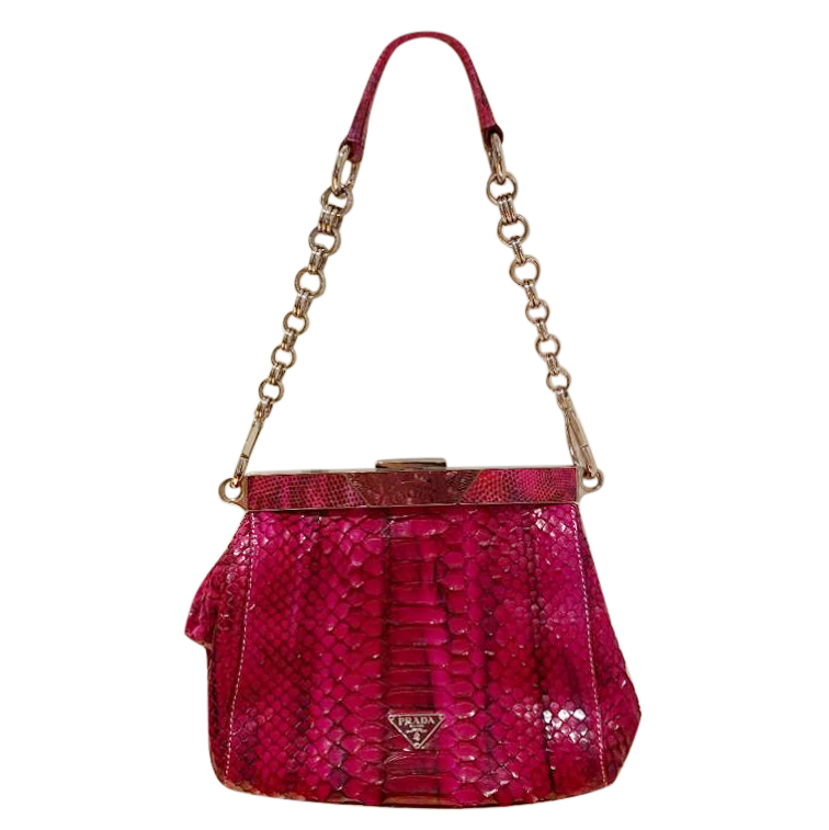 snakeskin prada bag