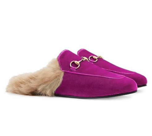 gucci pink fur slippers