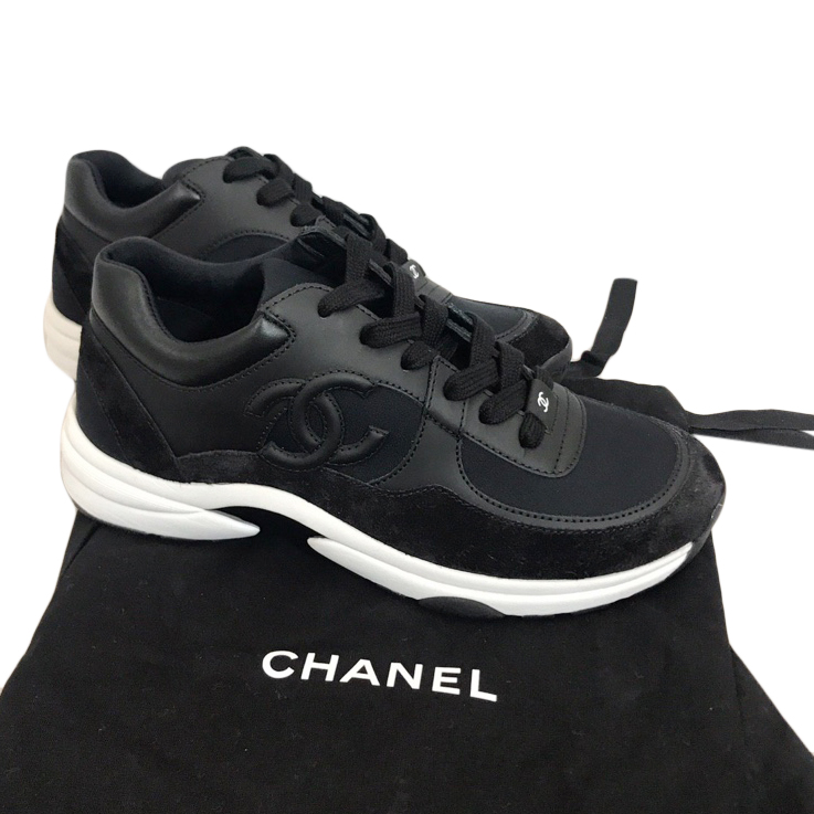 black chanel sneakers womens