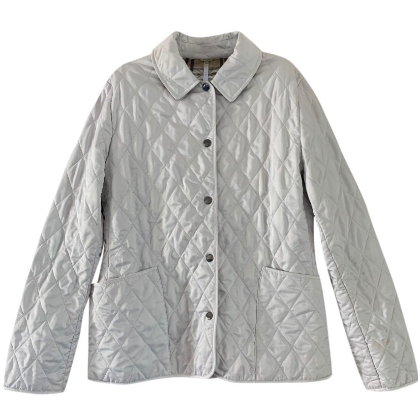 Burberry White Diamond Quilted Jacket 