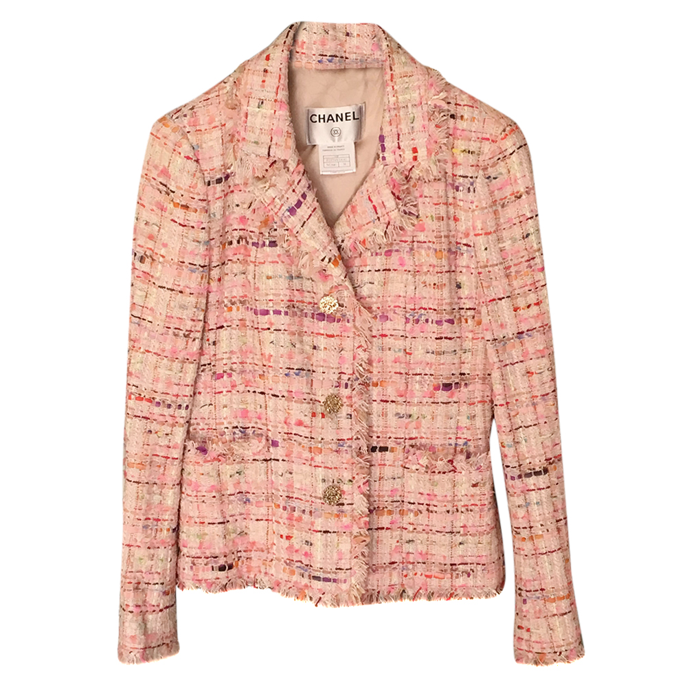 chanel tweed jacket pink