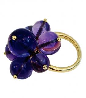 Bespoke French designed Natural Amethyst Bauble Ring