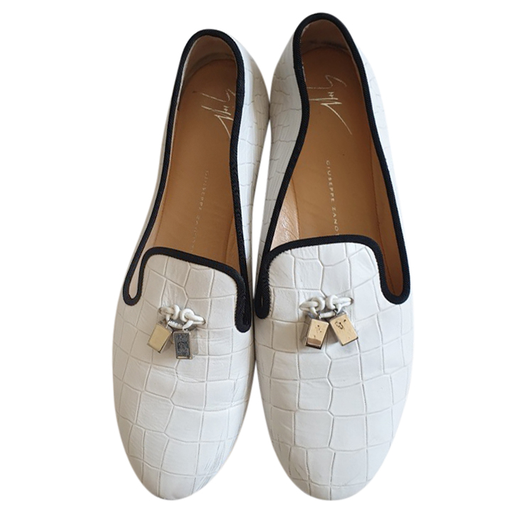 crocodile print loafers