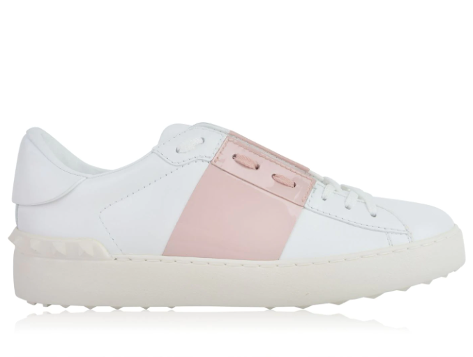 white and pink valentino trainers
