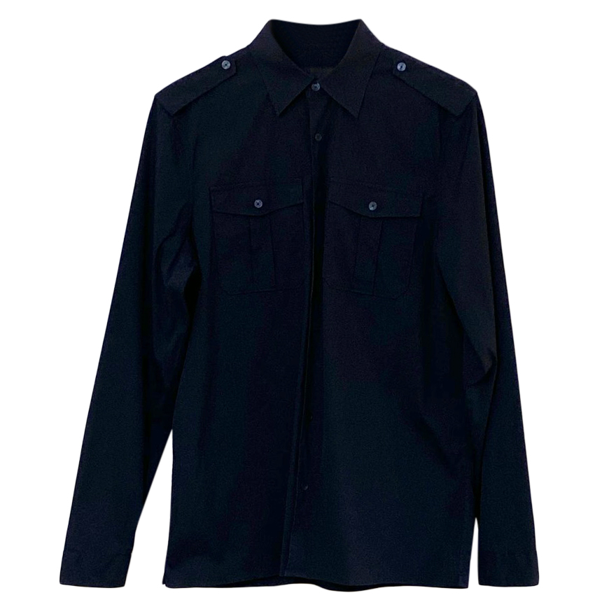 Burberry Prorsum Navy Blue Cotton Military Shirt Hewi